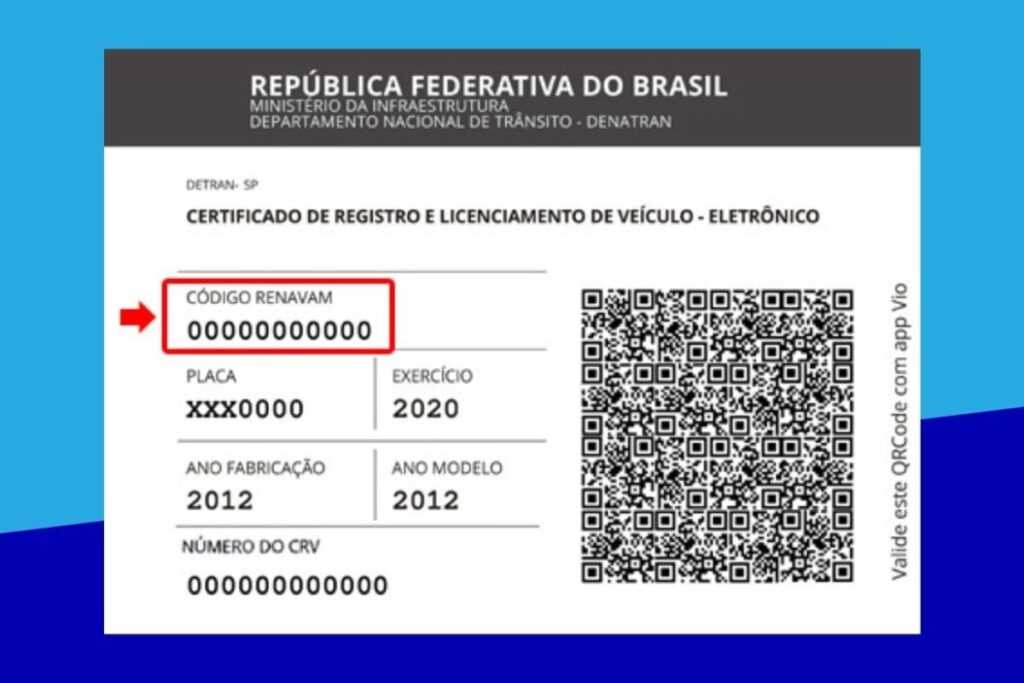 Brazil vehicle registration certificate with QR code.