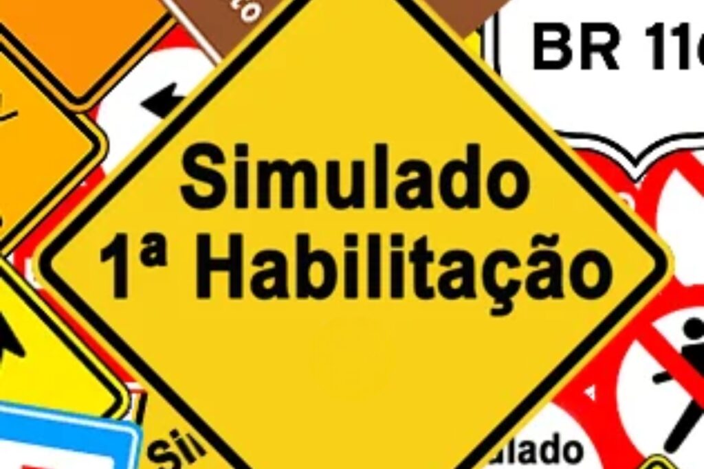 Driving test preparation sign with road symbols.