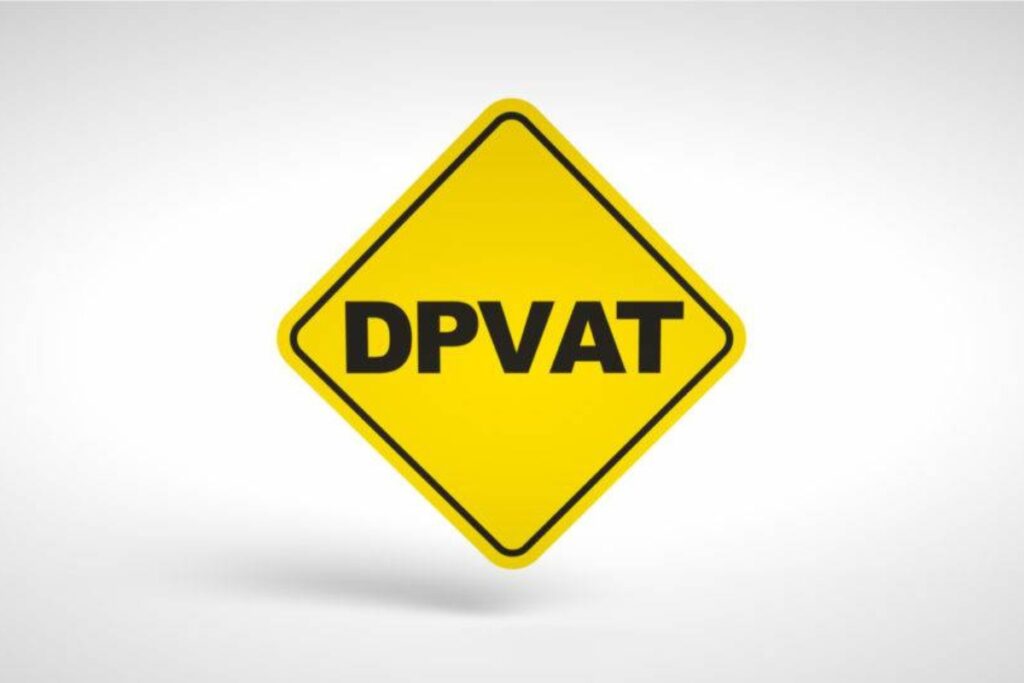 Yellow DPVAT insurance road sign