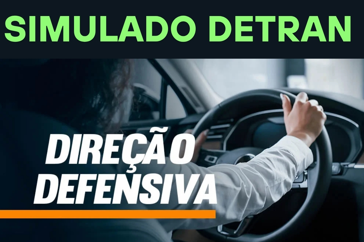 Simulado Detran, direção defensiva, volante carro.