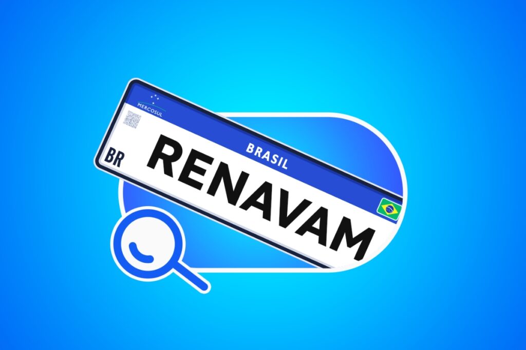 Placa veicular Mercosul com busca RENAVAM.