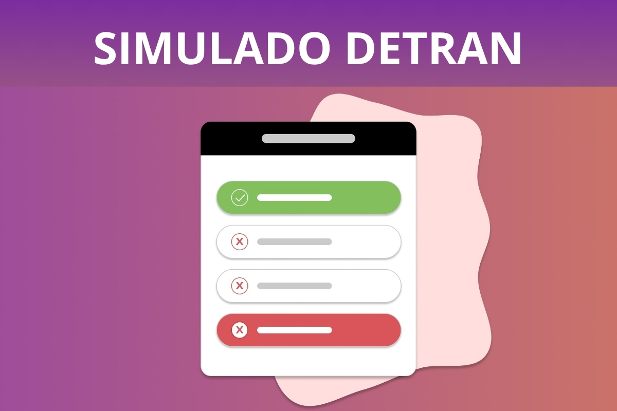 Simulado do Detran com questionário visual.